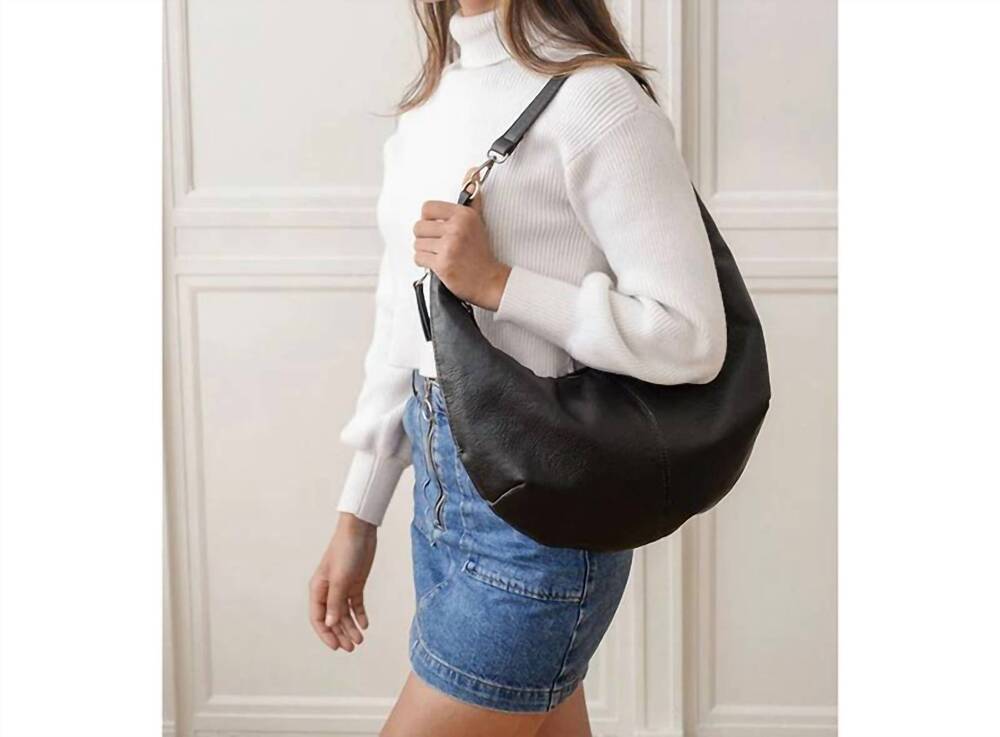 NEW JOY SUSAN rhea slouchy crescent shoulder/ crossbody bag in black